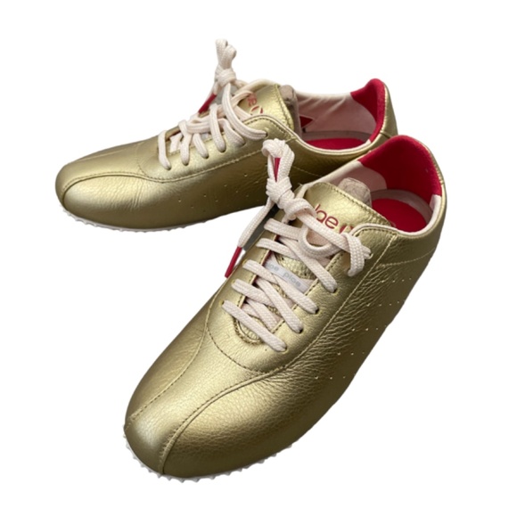 Plae Sun Gold Metallic Leather Sneakers Size Womens 6.5 - Picture 3 of 10